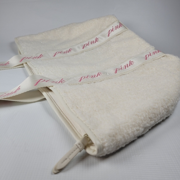 NWT Victoria's Secret Pink Soft Shearling Teddy-Cozy-Plush Tote Bag Large - Picture 7 of 15